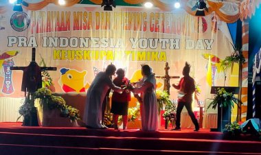 Wakili Dandim, Pasipers Kodim 1710/Mimika Hadiri Perayaan Misa dan Opening Ceremony Pra IYD