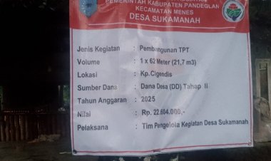 Pekerjaan Pembangunan TPT Desa Sukamanah Diduga Pakai Material Bekas Juga Pekerjaan Terkesan Dipaksakan.
