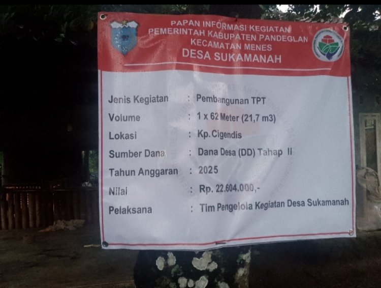 Pekerjaan Pembangunan TPT Desa Sukamanah Diduga Pakai Material Bekas Juga Pekerjaan Terkesan Dipaksakan.