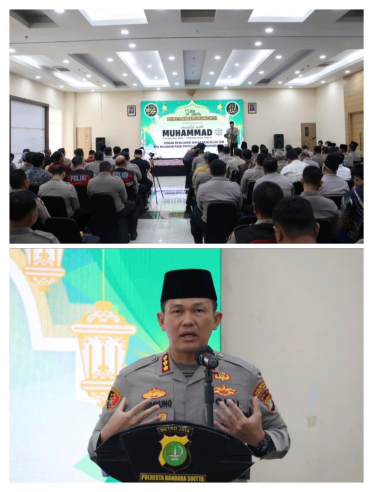 Polresta Bandara Soekarno-Hatta (Soetta) Tanggerang Memperingati Maulid Nabi Muhamad SAW 1447 H.