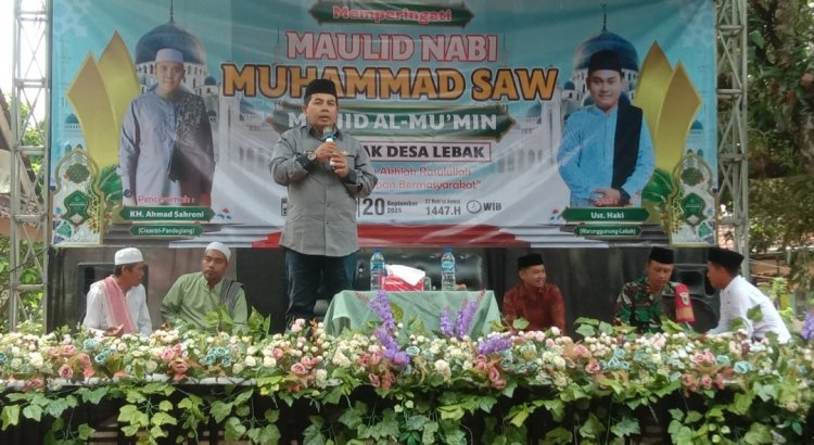 Camat Munjul HASIM, SE,.MM Hadiri Peringatan Maulid Nabi Muhammad SAW di Mesjid Al-Mu'min Desa Lebak