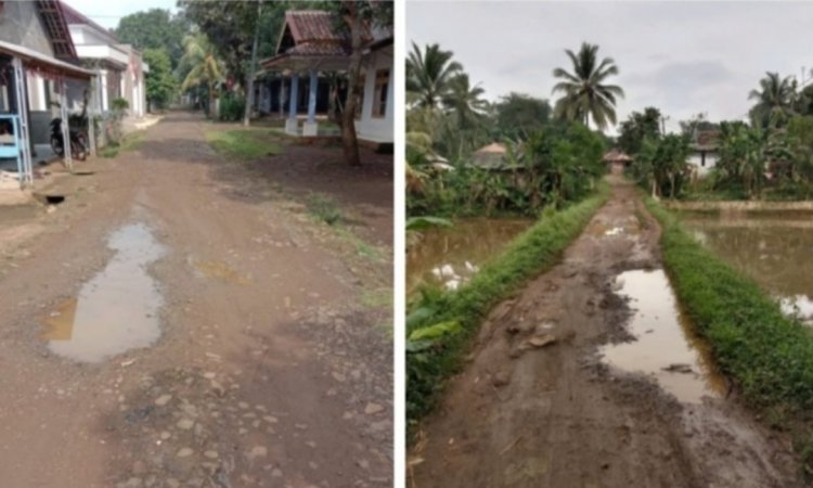 Warga Desa Kadubelang Mekarjaya, Tagih Janji Bupati & Wakil Bupati Pandeglang, Terkait Pembanguan Jalan Juga Jembatan Yang Hancur