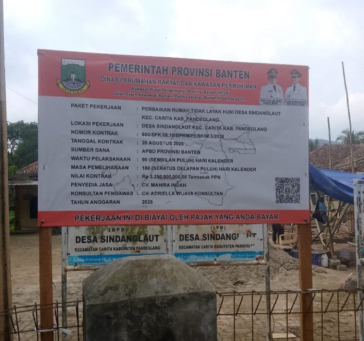 GWI Dan JAM-Banten Sayangkan CV Mahira Indah Dalam Pekerjaan Perbaikan Rumah Tidak Layak Huni Desa Sindang Laut Diduga Tak Sesuai Spek Dan Abaikan APD.