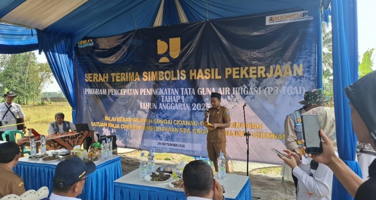 BBWSC3 Laksanakan Serah Terima Pekerjaan Simbolis P3-TGAI Di Kelompok P3A Situ Paler Padahanyu Cikedal