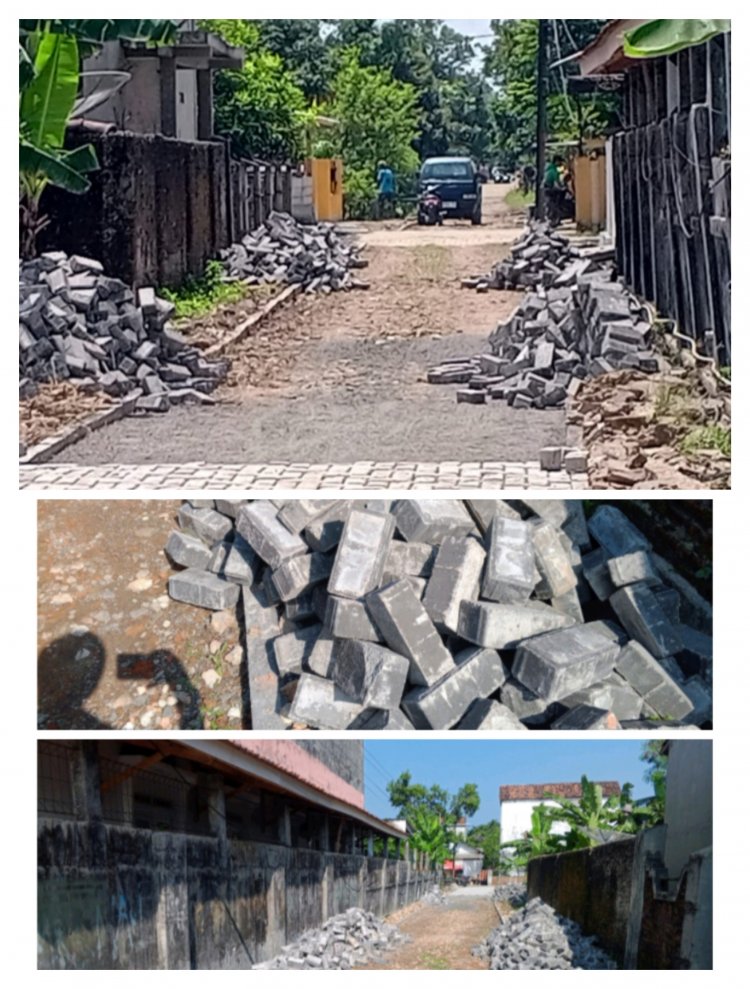 Proyek Siluman Di Sobang: Paving Block Tanpa Papan Informasi Diduga Langgar Aturan Negara.