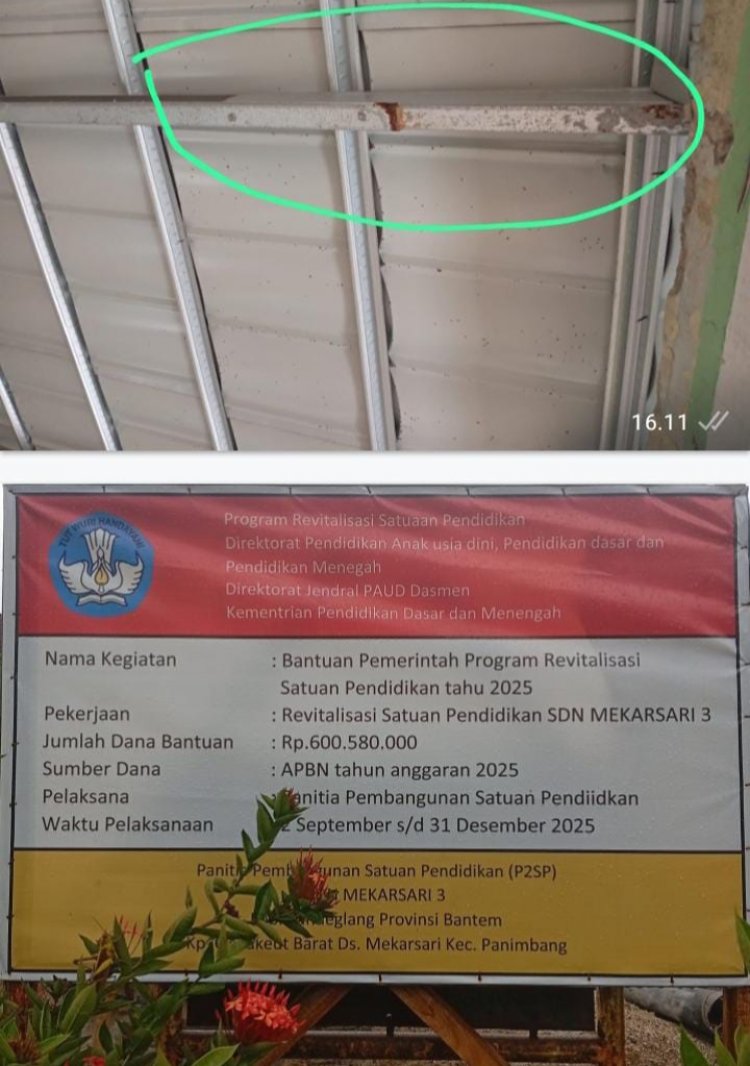 Revitalisasi Kok Pakai Baja Bekas? GOWI Soroti Dugaan Proyek SDN Mekarsari 3 Panimbang Abaikan K3 dan Gunakan Material Tak Layak”