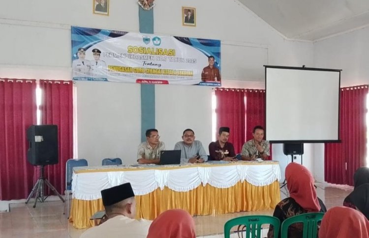 Disdikpora Bersama BKPSDM Pandeglang Selenggarakan Sosialisasi Permendikdasemen Nomor 7 Tahun 2025, di Korwil Patia & Pagelaran