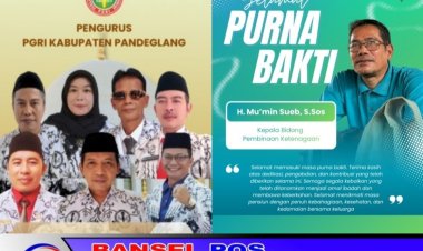 PGRI Pandeglang Sampaikan Selamat Purna Bakti Kepada H. Mu'min Sueb, Kabid Pembinaan Ketenagaan Disdikpora Pandeglang