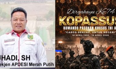 UHADI, SH, Sekjen APDESI Merah Putih Sampaikan Selamat HUT KOPASUS Ke-74, Pada 16 April 2026