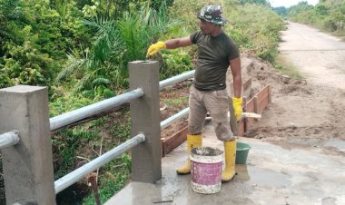 TNI Kebut Pembangunan Jembatan Aramco di Uning Mas yang Masuki Tahap Akhir, Agar Segera Bisa Difungsikan