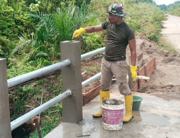 TNI Kebut Pembangunan Jembatan Aramco di Uning Mas yang Masuki Tahap Akhir, Agar Segera Bisa Difungsikan