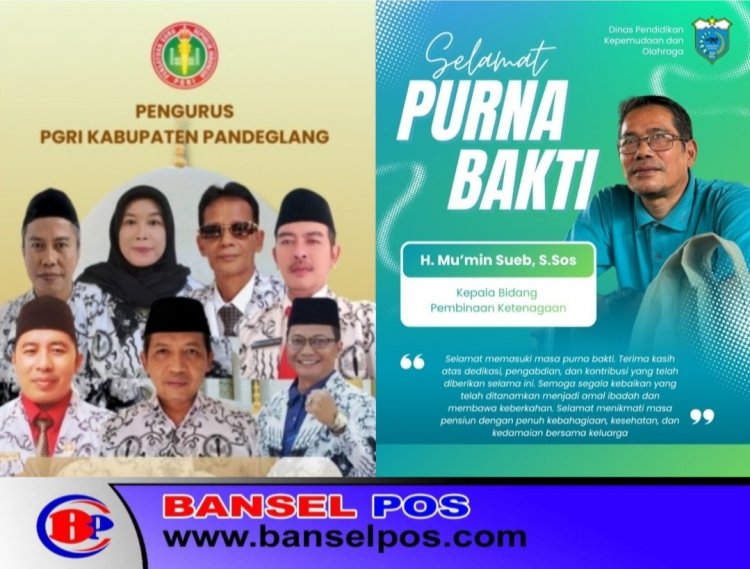 PGRI Pandeglang Sampaikan Selamat Purna Bakti Kepada H. Mu'min Sueb, Kabid Pembinaan Ketenagaan Disdikpora Pandeglang