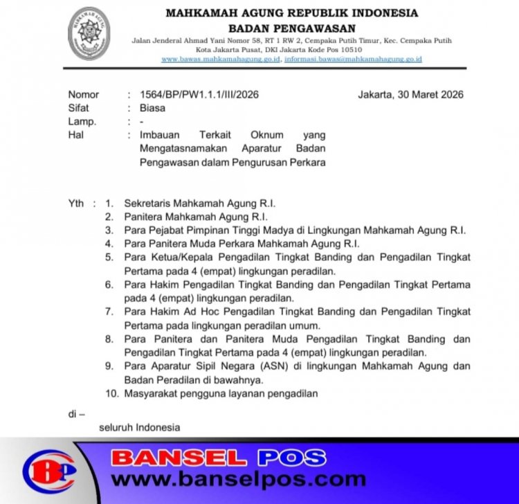 Hati-Hati Oknum Yang Mengatasnamakan Bawas MA, Janji Bisa Urus Perkara