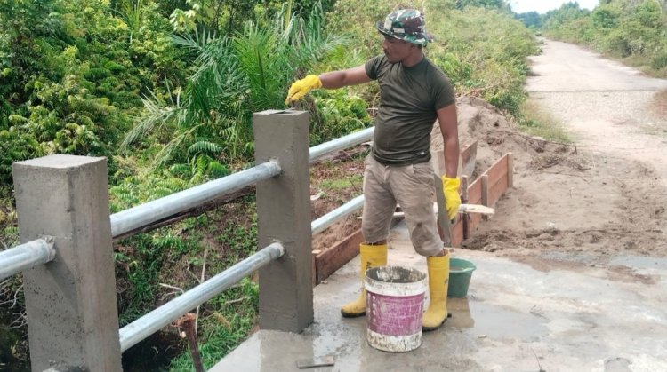 TNI Kebut Pembangunan Jembatan Aramco di Uning Mas yang Masuki Tahap Akhir, Agar Segera Bisa Difungsikan