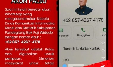 Catut Nama Pejabat Baru, Modus Penipuan Minta Uang Sasar OPD di Pandeglang