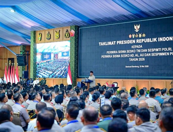 Kasad Hadiri Taklimat Presiden RI kepada 1.095 Pasis TNI-Polri di Seskoad