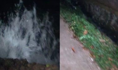 Pipa Air PDAM Tirta Berkah Pandeglang Di Kampung Cimanuk Desa Cimanuk, Yang Bocor Dikeluhkan Warga Sekitar