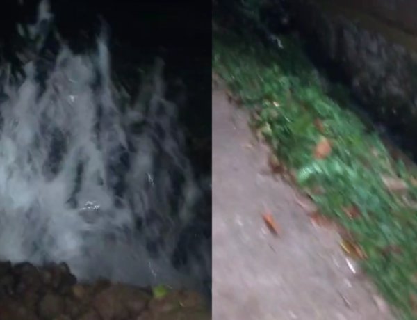 Pipa Air PDAM Tirta Berkah Pandeglang Di Kampung Cimanuk Desa Cimanuk, Yang Bocor Dikeluhkan Warga Sekitar