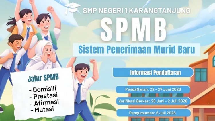 SMPN 1 Karangtanjung Buka Pendaftaran Murid Baru 22-27 Juni 2026, Berikut Rincian Syarat Administrasinya