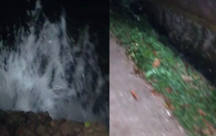 Pipa Air PDAM Tirta Berkah Pandeglang Di Kampung Cimanuk Desa Cimanuk, Yang Bocor Dikeluhkan Warga Sekitar