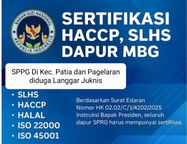 Lima SPPG di Patia dan Pagelaran Diduga Tidak Miliki HACCP yang Sesuai, DPC AMIRA Minta BGN Lakukan Audit