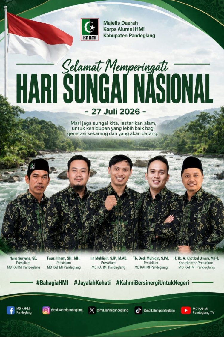 MD KAHMI Pandeglang Sampaikan Selamat Hari Sungai Nasional 27 Juli 2027, Ayo Bersama Jaga Kebersihan Sungai
