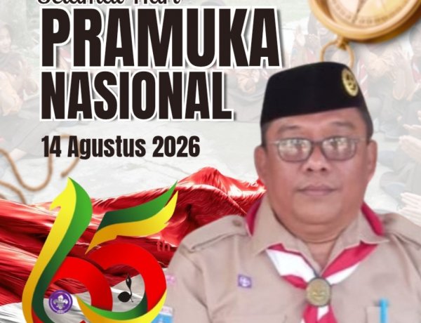 Selamat Hari Pramuka ke-65 Tahun 2026, Bersama Membentuk Generasi Sehat dan Tangguh, Aa Hidayat Ketua PGRI Cabang Cikedal