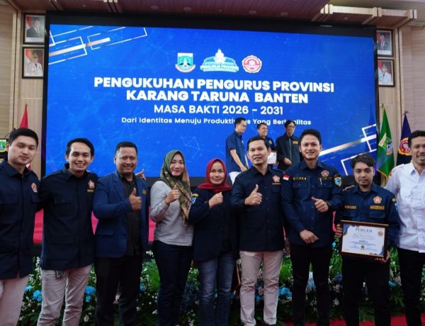 Siap Berkaloborasi, Pengurus Karang Taruna Pandeglang Hadiri Pelantikan Pengurus Banten Periode 2026-2031