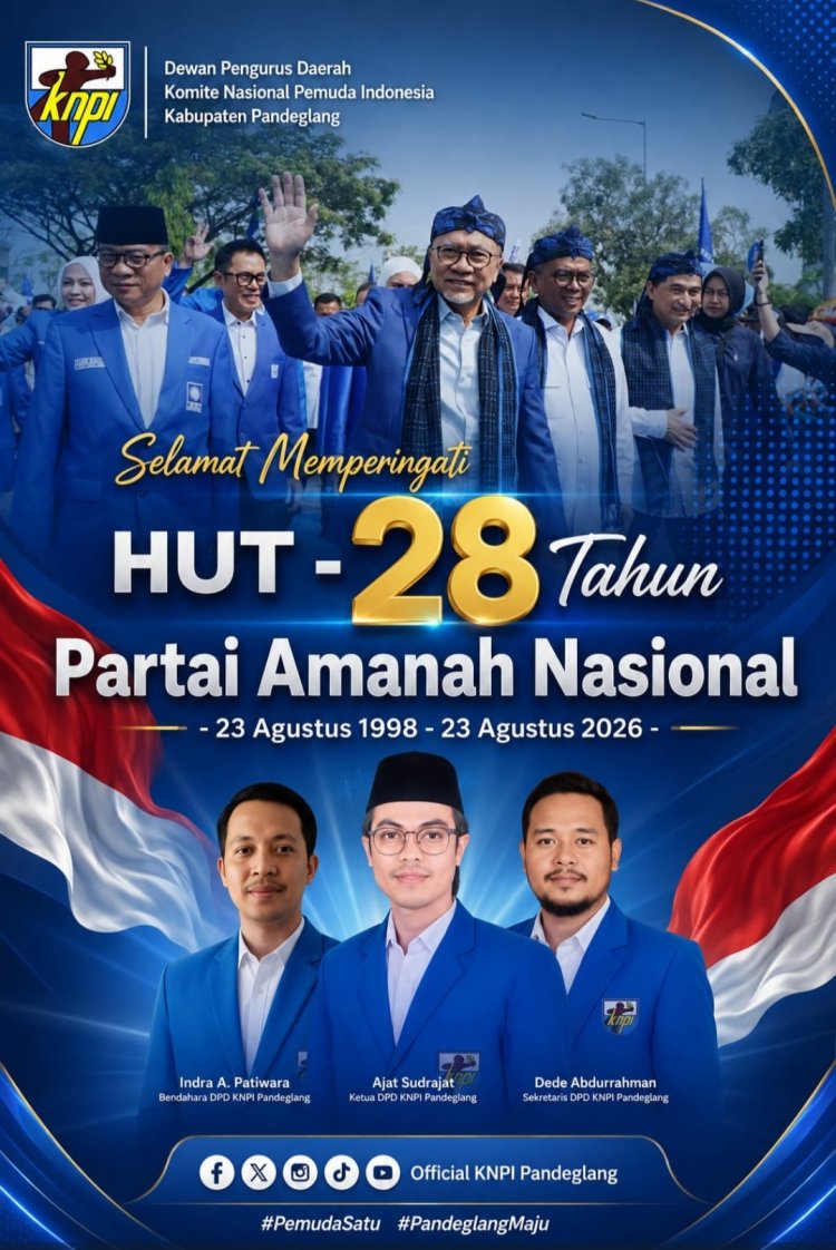 Ketua DPD KNPI Pandeglang Beserta Jajaran Pengurus Sampaikan Selamat Milad PAN Ke-28 Tahun 2026