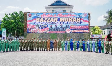TNI Hadir Membawa Manfaat Ekonomi, Bazar Murah Semarakkan HUT ke-81