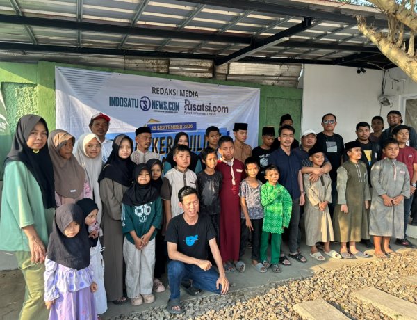 Peduli Sesama, Indosatunews.com dan Pusatsi.com Gelar Santunan Anak Yatim di Serang