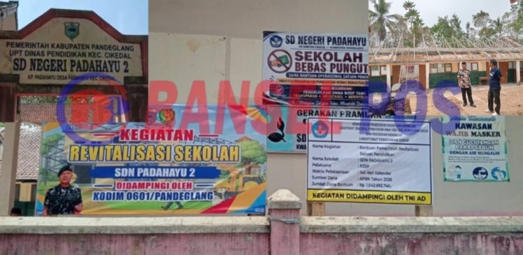 Guna Memastikan Program Tepat Sasaran, Sekretaris Disdikpora Pandeglang Lakukan Monitoring Pelaksanaan Pembangunan Revitalisasi SDN Padahayu 02 Cikedal