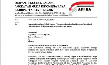 Diduga Tidak Sesuai Juknis, DPC AMIRA Laporkan Pelaksaanaan Revitalisasi SDN Pasirpanjang 02 dan Empat SDN di Pandeglang Lainya Ke Itjen Kemendikdasmen