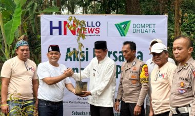 Raker di Carita, Hallonews Gelar Pengobatan Gratis dan Tanam Pohon