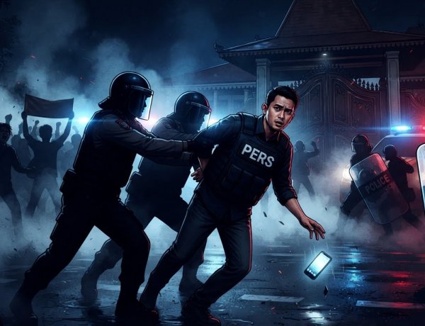 PERS DIINJAK-INJAK! Oknum Polisi di Serang Diduga Brutal Keroyok Jurnalis Saat Liputan Demonstrasi Chaos!