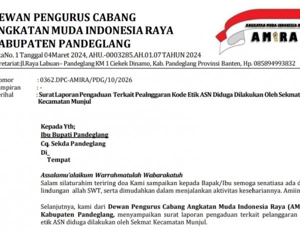 Sekmat Munjul Pandeglang Terkabar Jarang Ngator, DPC AMIRA Minta SEKDA Lakukan Pemeriksaan