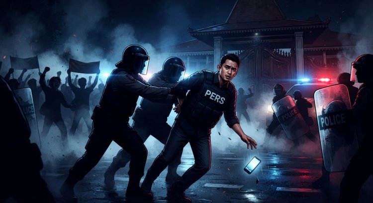 PERS DIINJAK-INJAK! Oknum Polisi di Serang Diduga Brutal Keroyok Jurnalis Saat Liputan Demonstrasi Chaos!