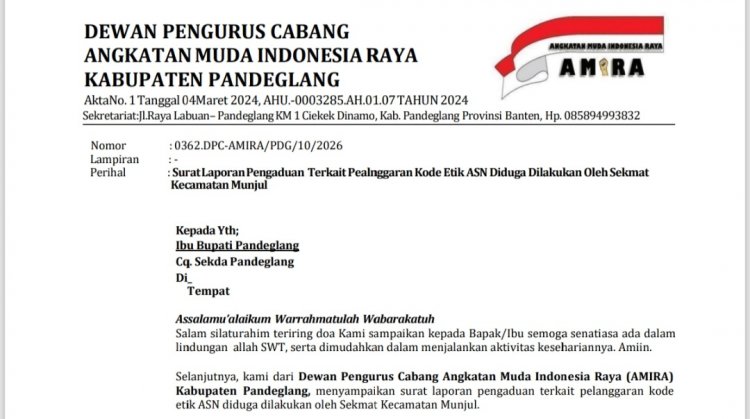 Sekmat Munjul Pandeglang Terkabar Jarang Ngator, DPC AMIRA Minta SEKDA Lakukan Pemeriksaan