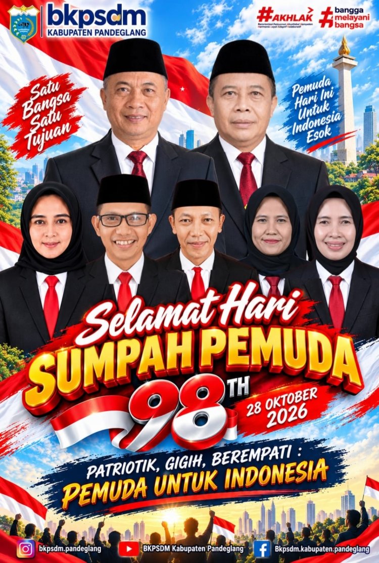 Segenap Keluarga Besar BKPSDM Pandeglang Sampaikan Selamat Hari Sumpah Pemuda Ke-98, 28 Oktober 2026