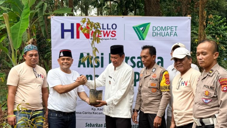 Raker di Carita, Hallonews Gelar Pengobatan Gratis dan Tanam Pohon